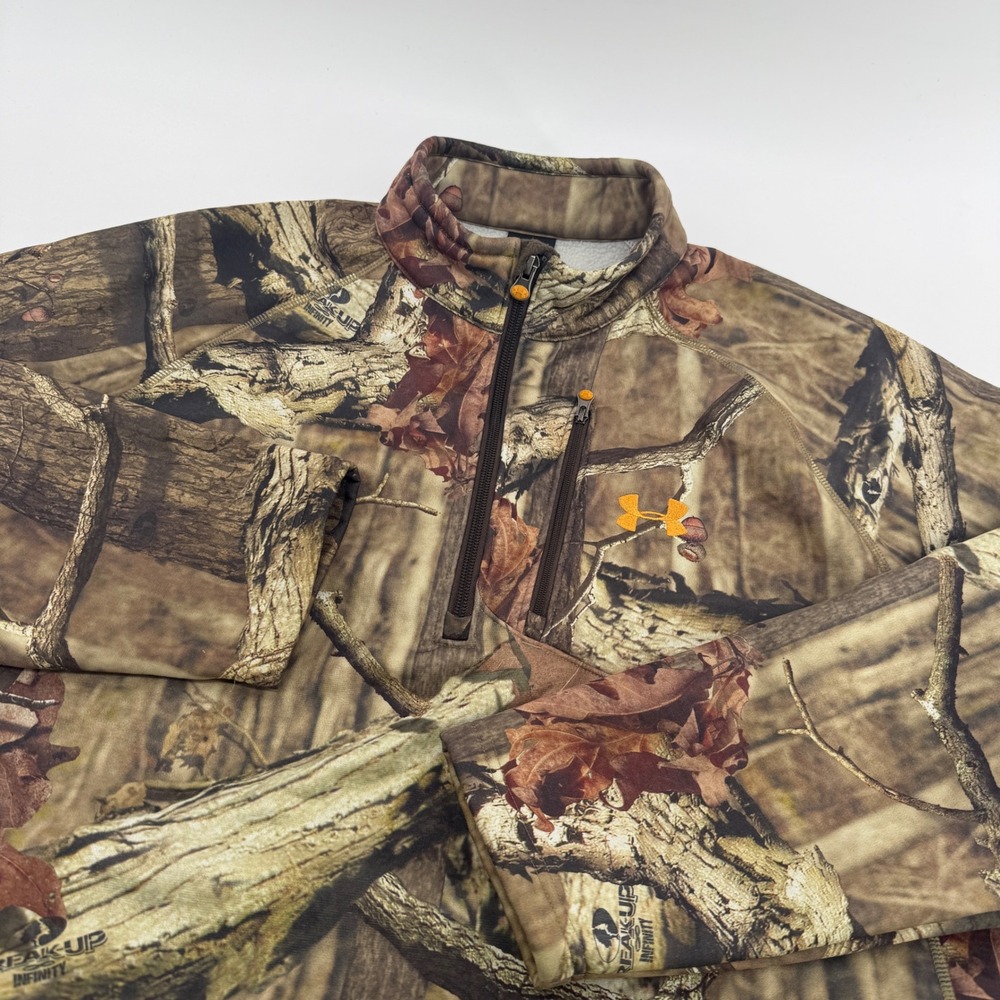 Under Armour Mens XL Mossy Oak Break-Up Infinity Camo 1/4 Zip Fleece Pullover